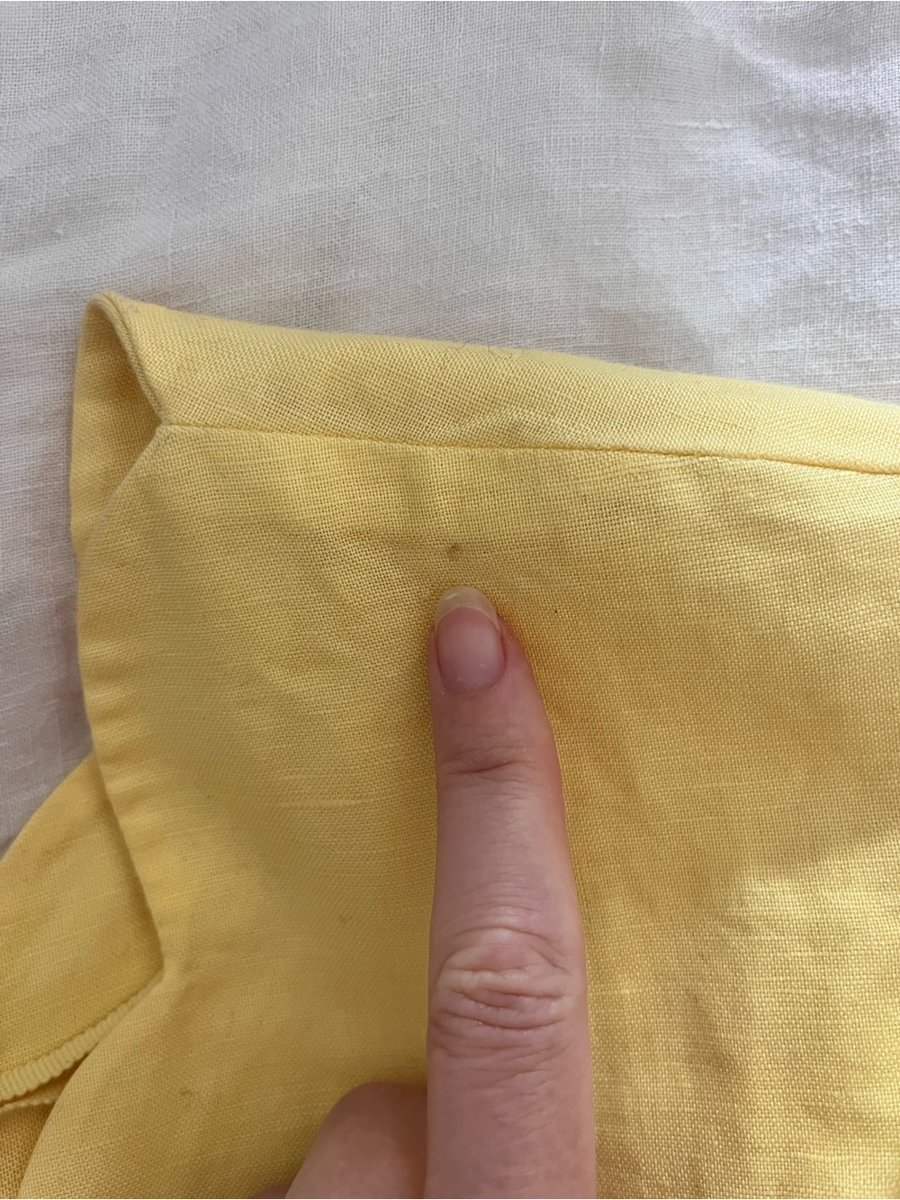 & Other Stories scalloped Yellow V-Neck Top 2 cotton linen